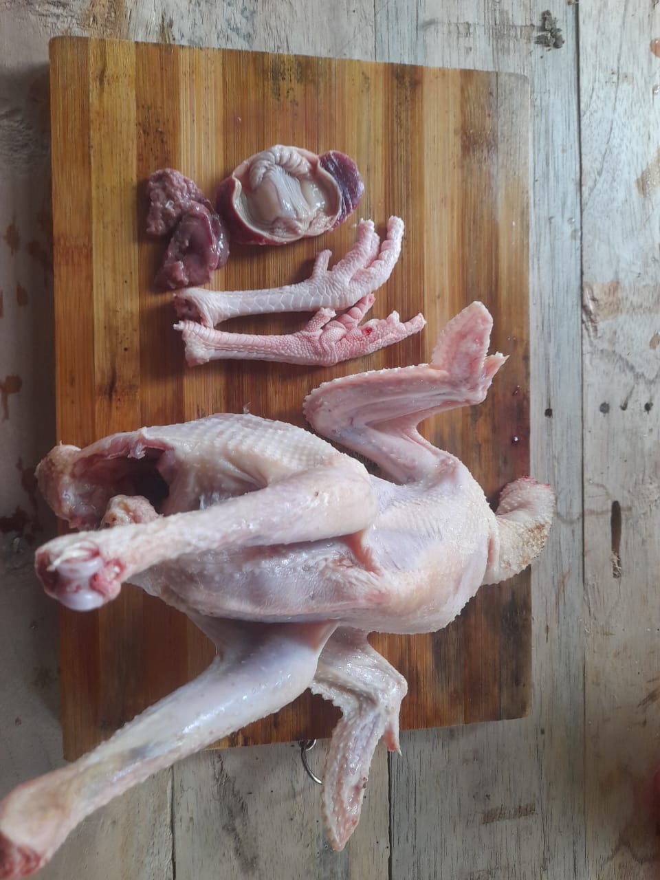 Dressed chicken, cleaned and ready